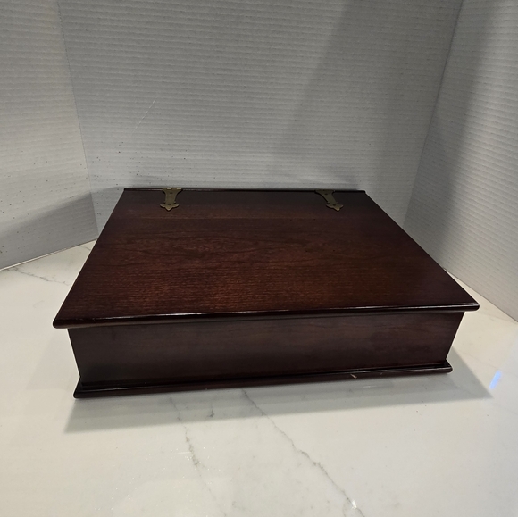 Elegant Wooden Box with Brass Accents, The Bombay Company